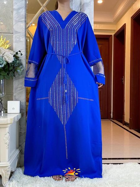 Style de vêtements ethniques Robe maxi pour femmes africaines Dashiki Robe caftan Mode Diamants Ceinture en mousseline de soie musulmane Abaya Dubai Robes de soirée