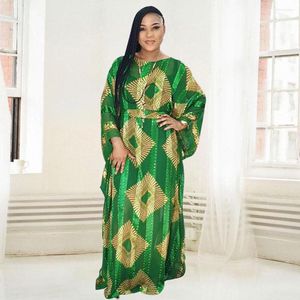 Vêtements ethniques Style manches chauve-souris robes africaines amples automne col rond femmes Abayas dubaï Robe musulmane Africaine Femme avec ceintures