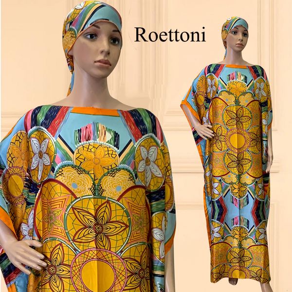 Vêtements ethniques Style Mode Oversize Femmes Africaines Vêtements Dubaï Dashiki Abaya Taille Libre Conception D'impression Avec Écharpe Lâche Robe Longue 230620