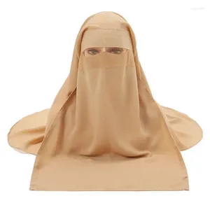 Etnische kledingstijl Hoofddoek Ramadan Eid Moslim Hijab Vrouwen Effen Kleur Niqab Boerka Tulband Caps Sluier Islamitische sjaal Volledige dekking Wraps