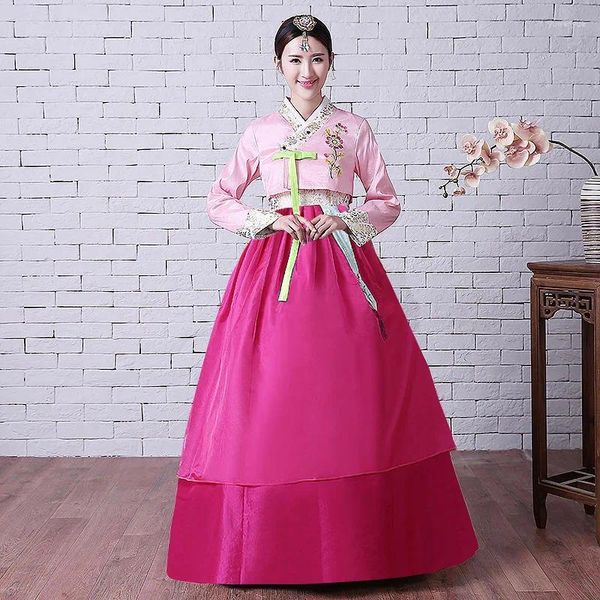 Estilo de ropa étnica Hanbok Hanbok tradicional antiguo disfraz coreano adulto femenino vestimenta de baile actuación de baile