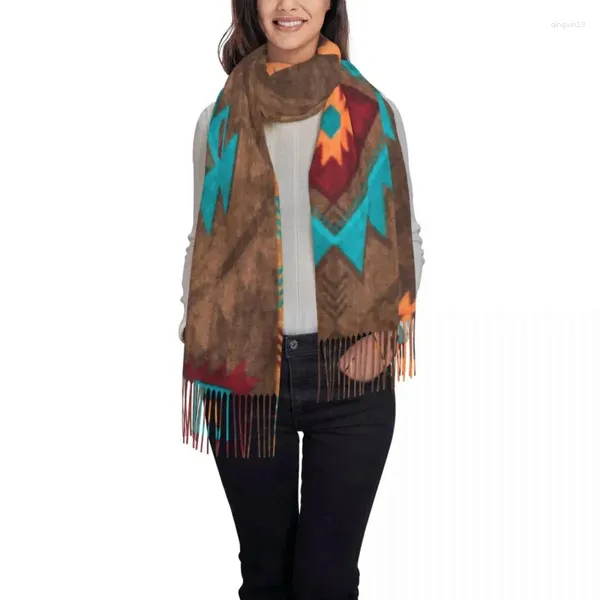 Ropa étnica elegante boho vintage turco kilim patrón de diamante borla bufanda invierno otoño chal abrigo dama arte geométrico bufandas