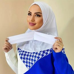 Vêtements ethniques Élégant Solid Color Snap Hijab Simple Elastic Sports Head Wrap avec boutons de cravate Casual Sunscreen Turban Bonnet