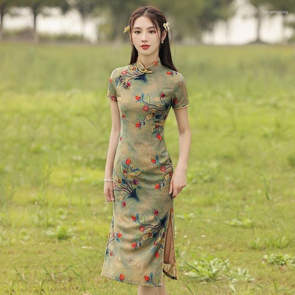 Ropa étnica verano 2023 Qipao vestido de noche mujeres Vintage estilo chino tradicional de talla grande Cosplay elegante Cheongsam vestidos