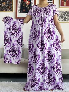Vêtements ethniques Été Coton Africain Abaya Tie-Teint Floral Manches Courtes Style Lâche Dashiki Dubaï Stripe Longues Robes De Dame Pour 230317