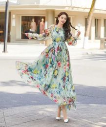 Vêtements ethniques Summer Beach Wedding Guest Maxi Robe Bohemian Maternity PhotoShoot Alabiya Fashion Muslim Murffon Long Dress Seaside plus tailles T240510