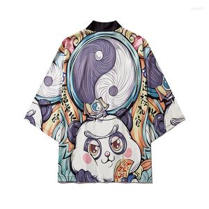 Vêtements ethniques Modèle de dessins animés d'été kimono cardigan vestes pour hommes tai chi imprimer streetwear japonais haori top shirts kimonos women