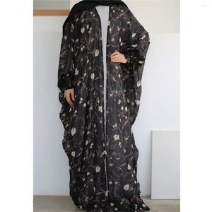 Vêtements ethniques Cardigan imprimé en mousseline d'été Abaya pour femmes vêtements longs vêtements musulmans dubai femme caftan