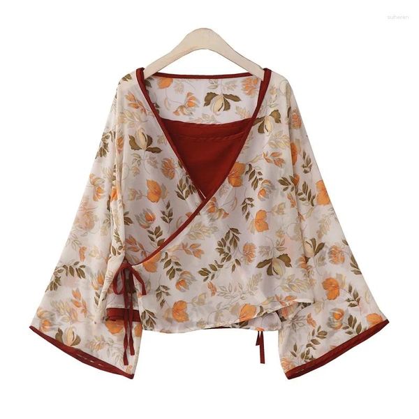 Vêtements ethniques Été Style chinois Femmes Vêtements 2024 Cheongsam Top Chemise traditionnelle Blouse Coton Lin Hanfu Dames 31211