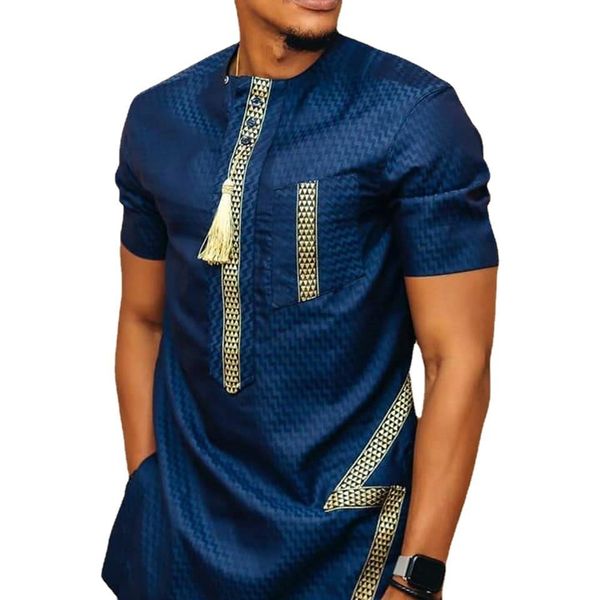 Vêtements ethniques été mode Style hommes africains à manches courtes Dashiki T-shirt vêtements africains hommes 230408