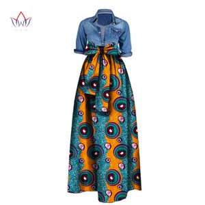 Ethnische kleding zomer vrouwelijke lange maxi rok voor vrouwen Afrikaanse dashiki bazin riche met riem dames plus size streetwear no top wy1036 230510