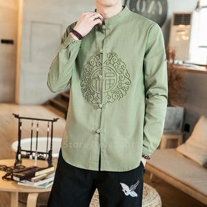 Vêtements ethniques été japonais lin T-shirt hommes Style chinois Tee Qipao hauts ample Blouse Tang costume traditionnel Hanfu Tai Chi