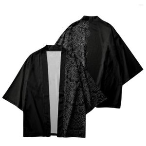 Etnische kleding Zomer Los vest Strandshorts Street chic Heren Dames Effen kleur Splitsen Gedrukt Japan Kimono Shirt Haori Cosplay Yukat