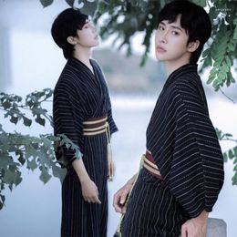 Etnische Kleding Zomer Mannen Japanse Samurai Kimono Met Riem Lange Mouw Haori YUKATA Retro Kamerjas Gemakkelijk Dragen Ontwerp Nachthemd