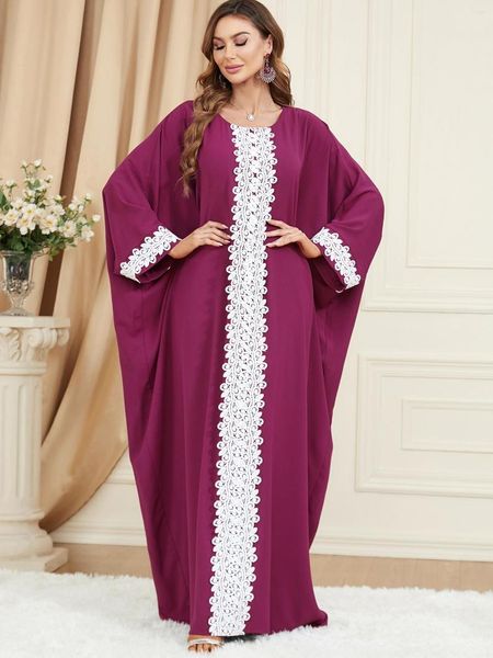 Vêtements ethniques été robe musulmane pour les femmes Abaya Appliques manches chauve-souris surdimensionné lâche Caftan africain Turquie Vestidos caftan marocain