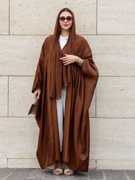 Vêtements ethniques Été Shimmer Abaya Manches Papillon Dubaï Soirée Islamique Soirée Modeste Tenues Femmes Musulmanes Kaftan Marocain Ramadan