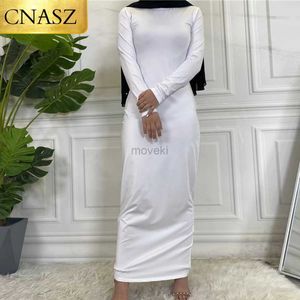 Vêtements ethniques jupe d'été pour dames Nouvelle robe intérieure robe décontractée musulmane pour femmes vêtements islamiques Abaya à manches longues Maxi Slim Robe intérieure D240419