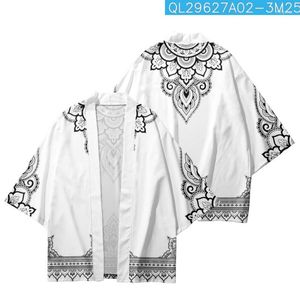 Etnische kleding zomer traditionele paar vrouwen mannen Japanse streetwear cashewbloemen gedrukt witte kimono strand shorts Cardigan yukata