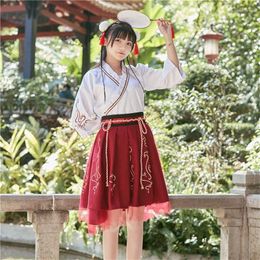 Vêtements ethniques Été Femme Japonaise Robe Traditionnelle Broderie Mode Ancienne Kimono Filles Style Vêtements Tenues Jupe À Lacets