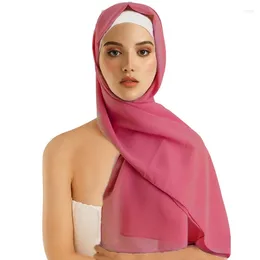 Vêtements ethniques Summer Femmes Scarpe Longue Bubble Pearl Chiffon Chiffon Muslim Hijab Stoles Islamic Châles Enveloppez Turban Bandband Foulard