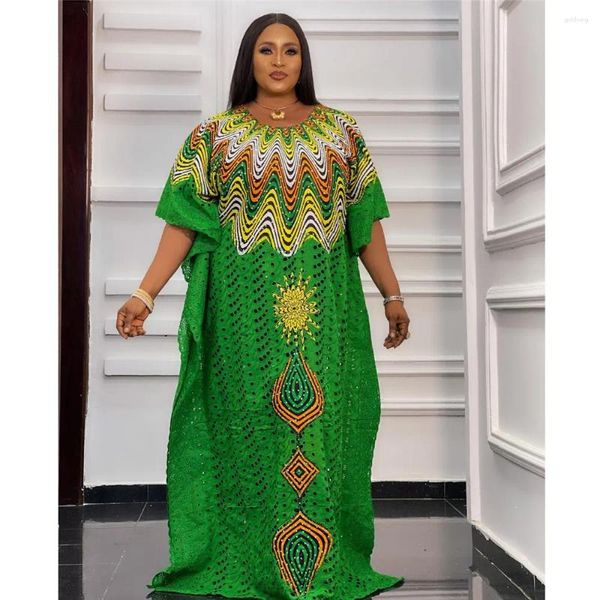 Ropa étnica Super tamaño busto 260 cm mujeres africanas Dashiki bordado encaje vestido suelto dentro de la falda dos piezas marroquí Kaftan Dubai