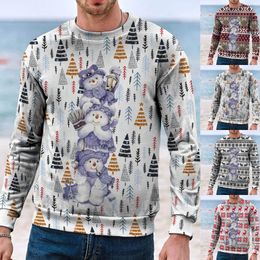 Vêtements ethniques Sweatshirts pour hommes femmes hiver Noël haut chemisier imprimé amusant chaud sweat-shirt à manches longues tenue junior