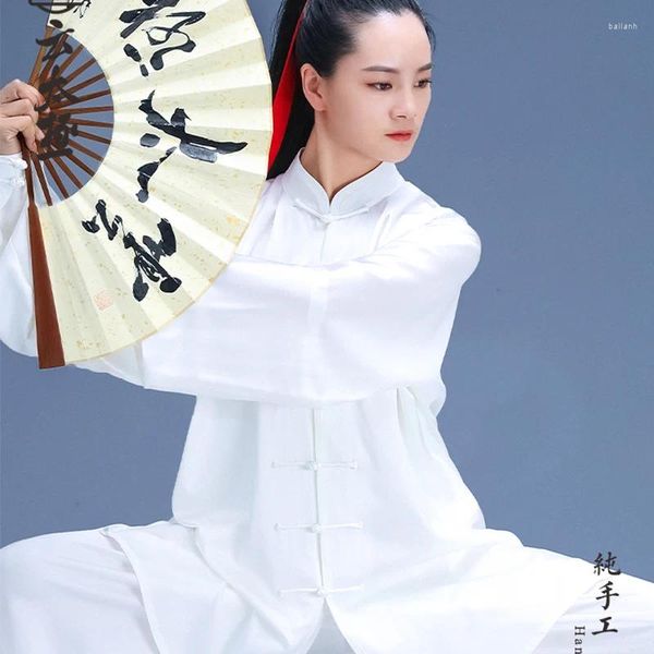 Vêtements ethniques Tai Chi Costume Soie Femmes Chinois Traditionnel Ensemble Arts Martiaux Pratique Performance