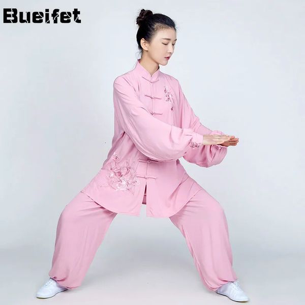 Ropa étnica Tai Chi Uniforme Tradicional Chino Folk Artes Marciales Wushu Kung Fu Traje de Ejercicio de la Mañana Traje de Rendimiento de Escenario 231212