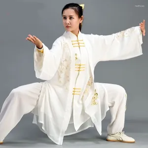 Vêtements ethniques Tai Chi Uniformes Traditionnel Chinois Brodé Arts Martiaux Exercice À Manches Longues Wingchun Costume Kungfu Uniforme FF3743