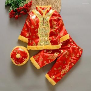 Etnische Kleding Tang Chinees Traditioneel Kostuum Voor Baby Jongens Meisjes Borduurwerk Winter Rood Jaar Verjaardagscadeau Kerst Longsleeve