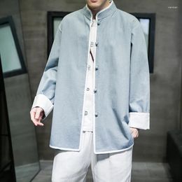 Vêtements ethniques Tang Veste Traditionnelle Chinoise Costume Printemps Été Coton Lin Hanfu Top Manteau Lâche