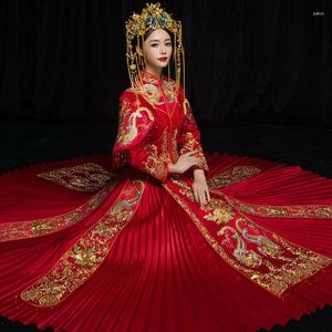 Ropa étnica Traje Tang Primavera y verano Vestido de novia Espectáculo chino Wo BrideBridal Hanfu