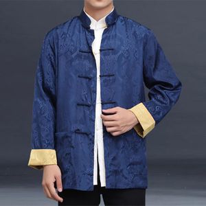 Etnische kleding Tangpak Traditioneel Chinees voor heren Shirtjasje Dubbele slijtagekraag Cheongsam Top Retro s Jaarkleding Kung Fu 230911