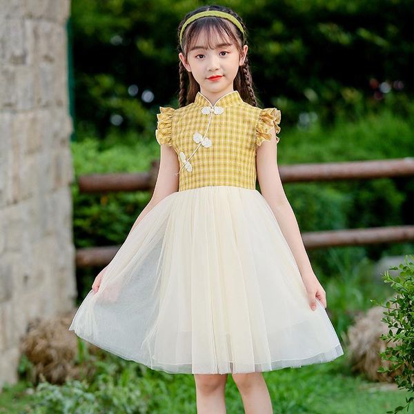Ropa étnica Trajes Tang Qipao Vestido de brocado Vestido de novia Cheongsam para niños Trajes de niñas modernas Estilo chino Viento suave Étnico
