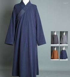 Etnische kleding dikke katoenen boeddhistische gewaad shaolin monnik jurk wushu vechtsporten meditatie pak uniform