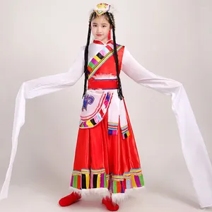 Etnische kleding Tibetaans Kinderfestival Prestatiekostuum Meisjes Watermouw 61 Minderheidspodium