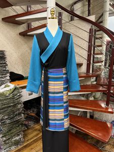 Etnische kleding Tibetaanse jurk Dameskleding Guozhuo Lange mouw Casual Zwart Blauw Wijnrood
