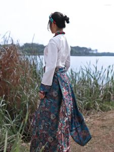 Vêtements ethniques Tibétain Femmes Chemise d'été Jupe Style Wrap