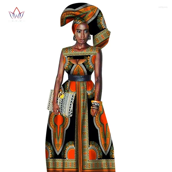 Ropa étnica Mujeres africanas tradicionales Impresión Cera Vestidos largos personalizados para África Dashiki WY1871