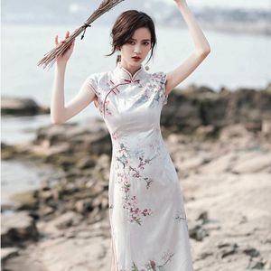 Vêtements ethniques Robe traditionnelle chinoise Qipao Cheongsam Shanghai Tang Soie Qi Pao Rétro Vintage Femme Chine Oriental 10155