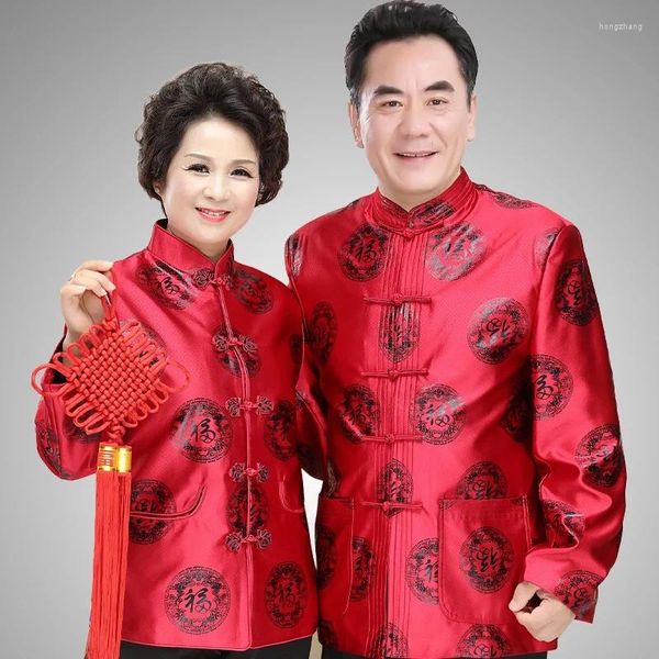 Vêtements ethniques Chinois traditionnel pour hommes Manteau à manches longues Imprimer Hommes Rétro Tang Costume Année Style Cheongsam Top KK3306