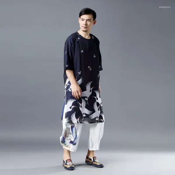Vêtements ethniques Chinois traditionnel pour hommes Mâle Mandarin Collier Chemise Blouse Wushu Outfit Chine Tops TA369