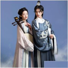 Vêtements ethniques Style chinois traditionnel Hommes Femmes Hanfu Vêtements Brodé Fleur Chanson Costumeethnique Drop Livraison Vêtements Ottm4 Otenn