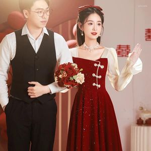 Vêtements ethniques Robes de mariée de la mariée de style chinois tradition