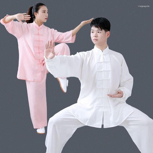 Ropa étnica uniforme de Tai Chi chino tradicional 2 uds conjunto de alta calidad Wushu niños adultos artes marciales Wing Chun traje 6 colores