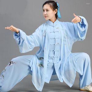 Etnische kleding traditionele Chinese Taichi lange mouw wushu mannen kungfu uniform pak uniformen tai chi oefening 12437