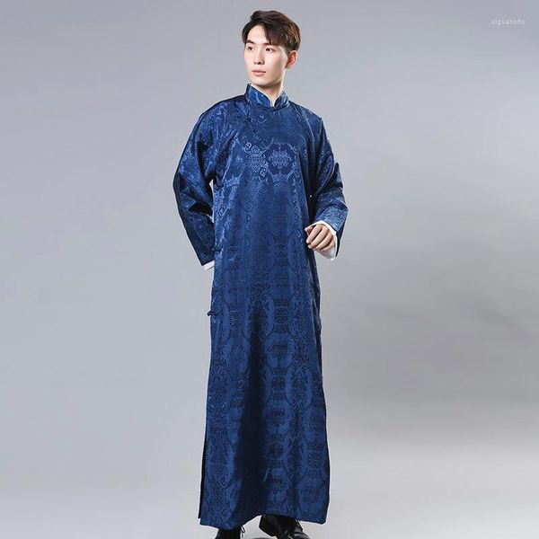 Vêtements ethniques traditionnel chinois Tang pour hommes imprimer fleur méditation Hanfu vêtements Vintage Groomsman diaphonie Costumes moine Robe