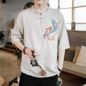 Etnische kleding traditionele Chinese tops shang hai blouse casual losse blouses online winkel kinses voor mannen ff678 a