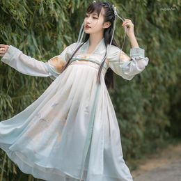 Ropa étnica Mujeres chinas tradicionales Hanfu Vestido de hadas Bordado Orient Tang Dynesty Cosplay Disfraz Princesa Escenario Festival de baile