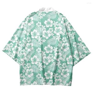 Etnische kleding traditionele bloemenprint kimono streetwear Japanse mannen samurai haori yukata vest -shirt